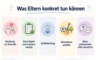 Suchtexperte zu Social Media. Vortragsfolie Prävention Was Eltern tun können